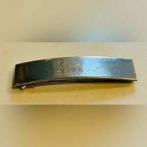 Antique Sterling Silver 925 Hair Clip Barrette Engraved "Ann" 2 inch